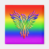 Aimant LGBT Rainbow Pride Phoenix Rising (Devant)