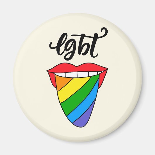 Aimant LGBT Rainbow Tongue (Devant)