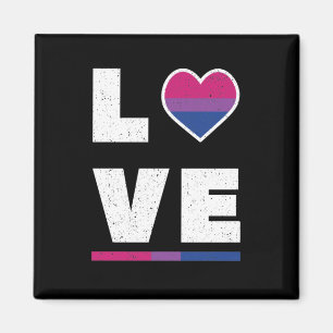 Aimant LGBTQ Bisexual Fierté Drapeau Déchiré Grunge Love