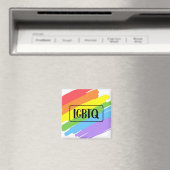 Aimant LGBTQ Brushstrokies arc-en-ciel (In Situ (Lave-vaisselle))