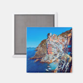Aimant LGR035 RIOMAGGIORE, Cinque Terre, Italie, Frigo (Recto/Verso)