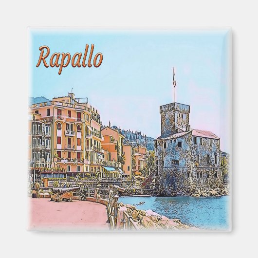 Aimant LGR038 RAPALLO, Château, Ligurie, Italie, Frigo (Devant)