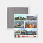 Aimant LGR145 GENOA I Love, Ligurie, Italie, Frigo (Recto/Verso)