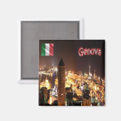 Aimant LGR149 GENOA, Port de nuit, Italie, Réfrigérateur (Recto/Verso)