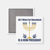 Aimant L'Hanoukka politique juive anti-Trump drôle (Recto/Verso)