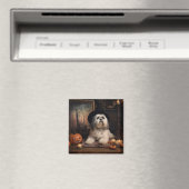Aimant Lhasa Apso Citrouilles Halloween Épouvantable (In Situ (Lave-vaisselle))