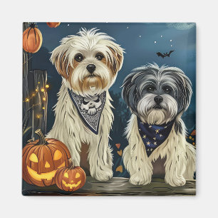 Aimant Lhasa Apso Halloween Éffrayant