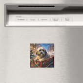 Aimant Lhasa Apso Saison des Fêtes de Noël (In Situ (Lave-vaisselle))