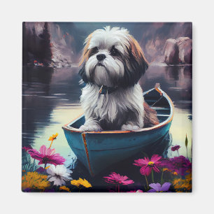 Aimant Lhassa Apso sur une rame : une aventure Pittoresqu