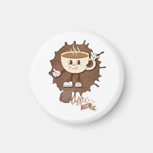 Aimant **L'heure du café – Tasse souriante mignonne avec