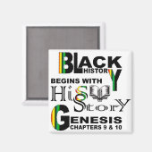 Aimant L'Histoire Magnet-Black Commence Avec HiStory© (Recto/Verso)