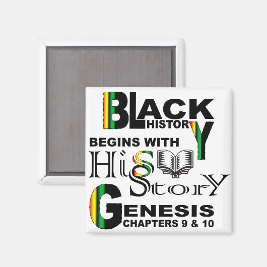 Aimant L'Histoire Magnet-Black Commence Avec HiStory© (Recto/Verso)