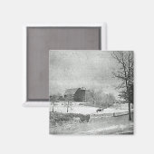 Aimant L'hiver à la ferme (Recto/Verso)