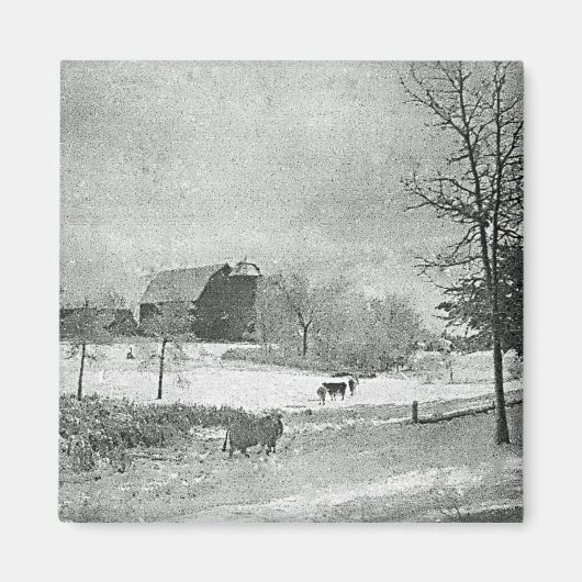 Aimant L'hiver à la ferme (Devant)