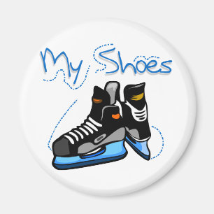 Aimant L'hockey patine mes T-shirts et cadeaux de