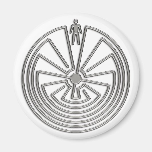 Aimant L'homme dans le Maze - argent (Devant)