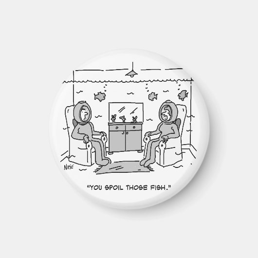 Aimant L'Homme Gâche Son Poisson Tropical - Drôle Cartoon (Devant)