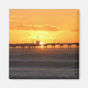Aimant L'homologue californien au coucher du soleil
