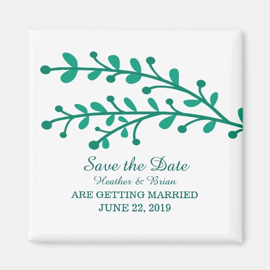 Aimant Liage simple vert Enregistrer la date (Devant)