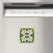 Aimant LIANA ~ EASTER ~ Fleurs d'Hibiscus blancs ~ (In Situ (Lave-vaisselle))