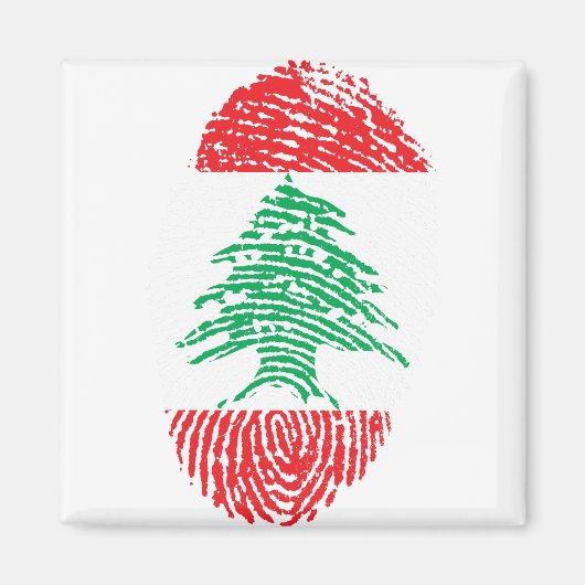 Aimant Liban Drapeau Empreinte Pays Fierté (Devant)