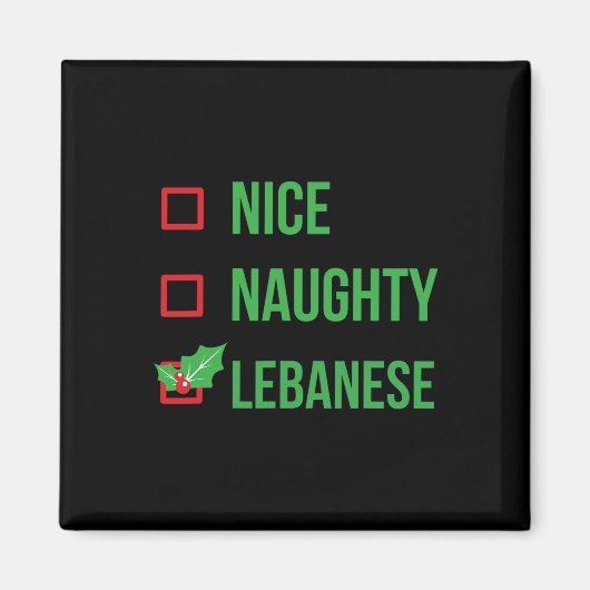 Aimant Libanais Drôle Liban Pyjama cadeau de Noël 1 (Devant)