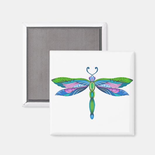 Aimant libellule colorée (Recto/Verso)
