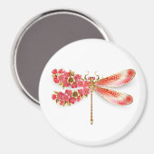 Aimant libellule de fleurs avec sakura de bijoux (Recto/Verso)