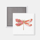 Aimant libellule de fleurs avec sakura de bijoux (Recto/Verso)