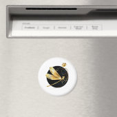 Aimant libellule d'or en cercle noir (In Situ (Lave-vaisselle))