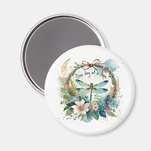 Aimant libellule florale Un jour à la fois (Recto/Verso)