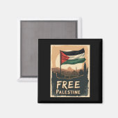 Aimant Libérez le drapeau palestinien de la Palestine ave (Recto/Verso)