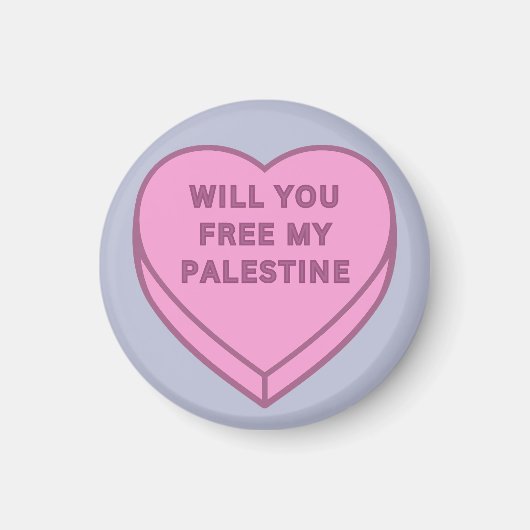 Aimant Libérez-vous ma Palestine ? Cute Candy Coeur doux (Devant)