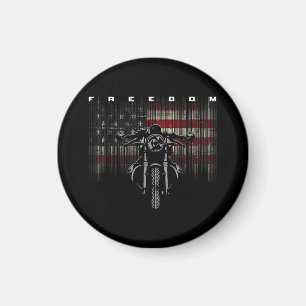 Aimant Liberté de la moto drapeau américain