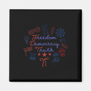 Aimant Liberté Démocratie Vérité 4 Juillet Coquette Nœud