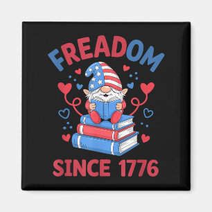 Aimant Liberté depuis 1776 Gnome de feu d'artifice Lectur