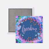 Aimant Liberté Plutôt Amusant Floral Moderne Inspirivité (Recto/Verso)