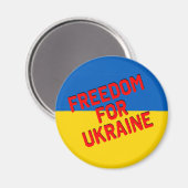 Aimant LIBERTÉ POUR L'UKRAINE avec drapeau (Recto/Verso)