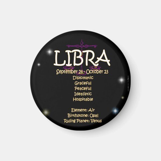 Aimant Libra zodiac (Devant)