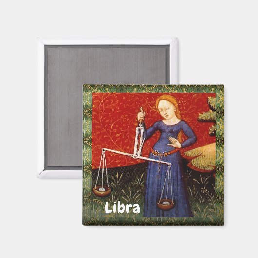 Aimant Libra Zodiac Signal Échelles Anniversaire (Recto/Verso)