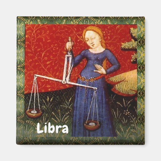 Aimant Libra Zodiac Signal Échelles Anniversaire (Devant)