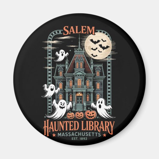 Aimant Librairie Halloween Chemise Haunted Library (Devant)