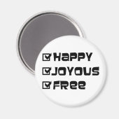 Aimant Libre joyeux heureux (Recto/Verso)