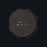 Aimant Licorice Black Gold Minimalist Plain Modern Name<br><div class="desc">Modern minimalist plain design</div>