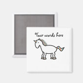 Aimant licorne arc-en-ciel blanc (Recto/Verso)