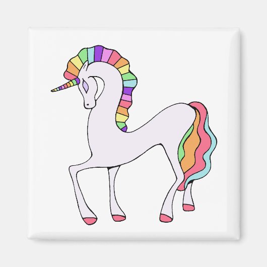 Aimant Licorne arc-en-ciel mignonne (Devant)