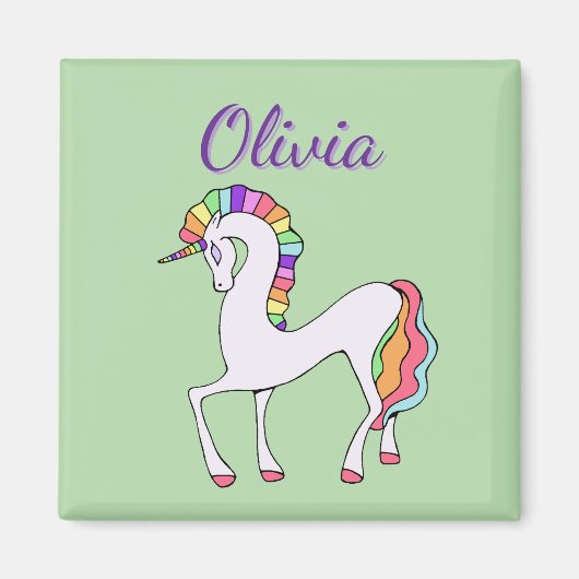 Aimant Licorne arc-en-ciel mignonne (Devant)