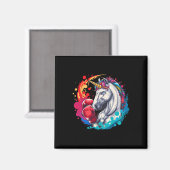 Aimant Licorne Boxeuse Avec Gants De Boxe Kickboxing Drôl (Recto/Verso)