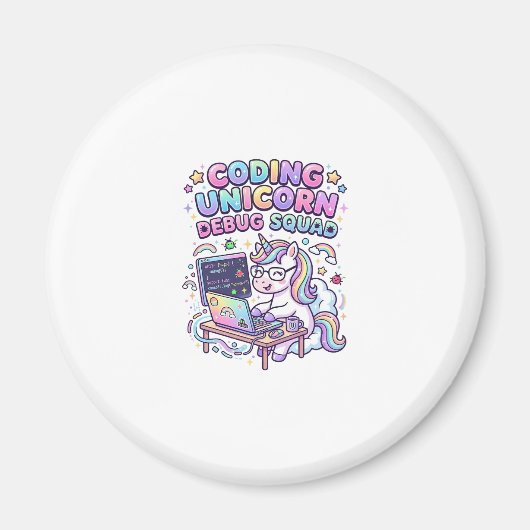Aimant Licorne Coding Licorne Debug Squad Marché Charmant (Devant)