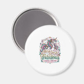 Aimant Licorne Fa La La La Fabuleux Fond Blanc Mignon (Recto/Verso)